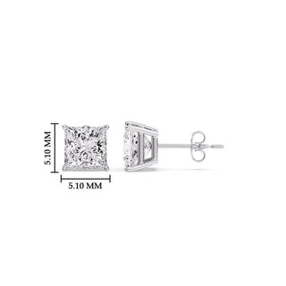 Princess Cut Diamond Stud Earring