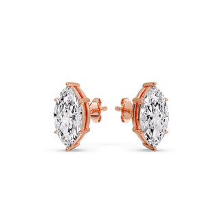 Marquise Diamond 6 Prong Stud Earrings
