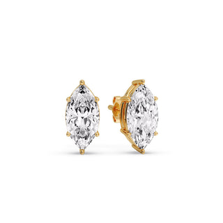 Marquise Diamond 6 Prong Stud Earrings