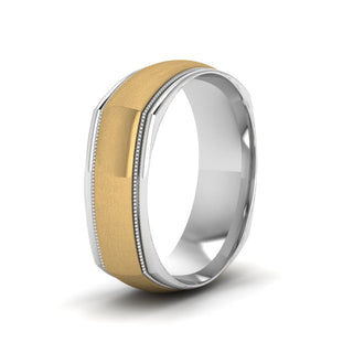 Two Tone Milgrain Square Mens Band Ring - MENAGERIE Intimates MENS Lingerie