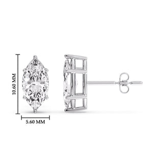 Marquise Diamond 6 Prong Stud Earrings