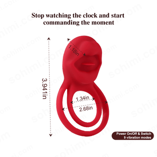 2 in 1 Tongue Clicking Stimulation Vibrating Egg and Double Cock Ring