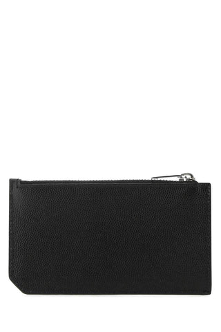 Saint Laurent Black Leather Card Holder