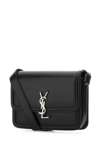 Saint Laurent  Black Leather Solferino Shoulder Bag