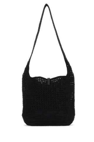 Saint Laurent Men Black Raffia Medium Le 5 À 7 Shoulder Bag