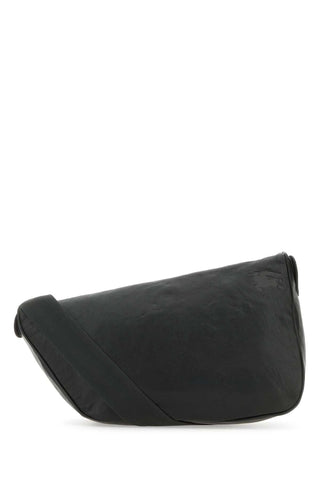 Burberry Men Slate Leather Large Shield Crossbody Bag
