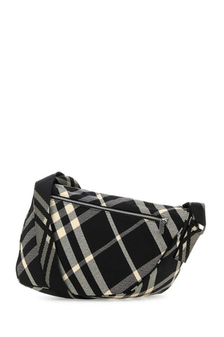 Embroidered Fabric Shield Crossbody Bag