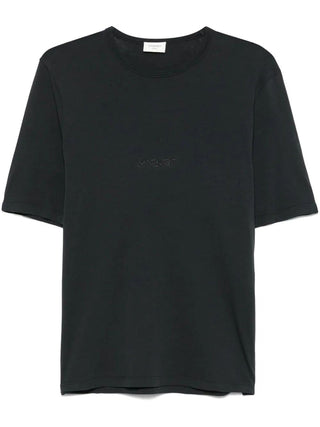 Saint Laurent Tonal Logo Embroidery Cotton T-Shirt