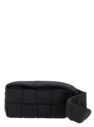 Bottega Veneta Men 'Padded Tech Cassette' Black Cross Body Bag In Techno Fabric Man