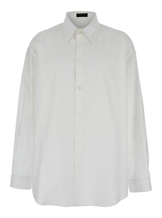 Balenciaga White Shirt With Pointed Collar In Cotton Man