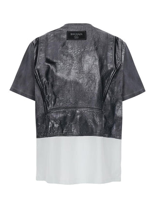 Balmain Men Black And White Crewneck T-Shirt