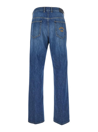 Givenchy Men Blue Five-Pocket Jeans With Logo Patch On The Back In Denim Man
