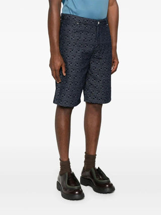 Fendi Jacquard Denim Shorts