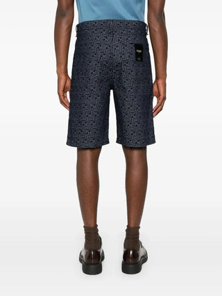 Fendi Jacquard Denim Shorts