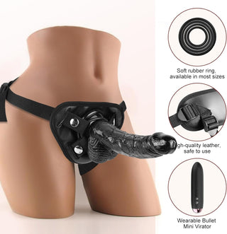Vibrating Dildo | Strap-On + Harness Set