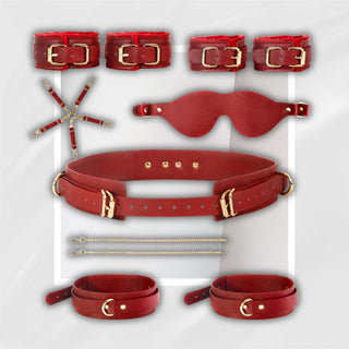DominaLux Premium Red 15-Piece BDSM Bondage Kit