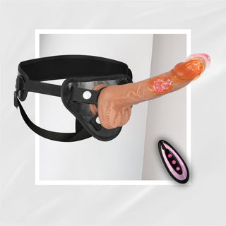 8" Thrusting Heated Dildo Strap-On Set