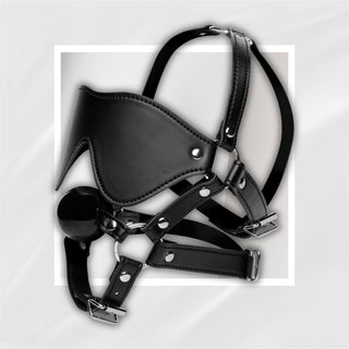 BlackoutBound BDSM Blindfold & Ball Gag Mask