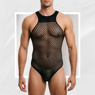 SM Play Sheer Fishnet Bodysuit