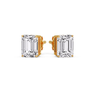 Emerald Cut Diamond Stud Earrings
