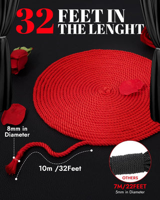 Cotton Shibari Bondage Rope | RED | 3 Pack