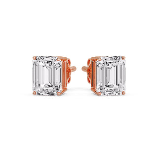 Emerald Cut Diamond Stud Earrings