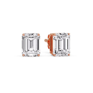 Emerald Cut Diamond Stud Earrings