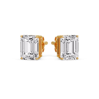 Emerald Cut Diamond Stud Earrings