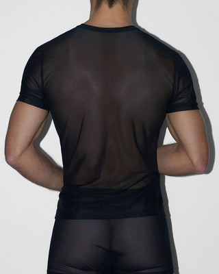 Sheer Crew Neck T-Shirt Black