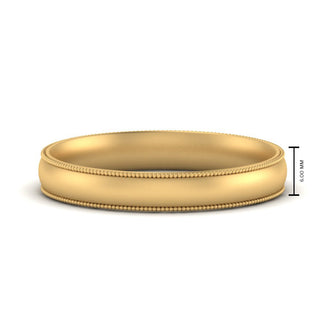 Milgrain Wedding Band | 4 mm