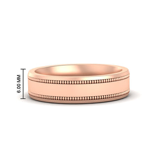 5 mm Mens Band Double Milgrain - MENAGERIE Intimates MENS Lingerie
