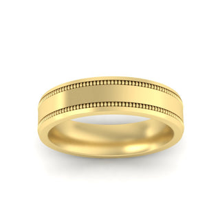 5 mm Mens Band Double Milgrain - MENAGERIE Intimates MENS Lingerie