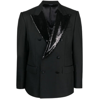 Peak Lapel Sequin Blazer
