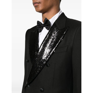 Peak Lapel Sequin Blazer