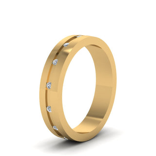 Flat Diamond | Wedding Band | 7 MM