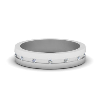 Flat Diamond | Wedding Band | 7 MM