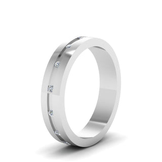 Flat Diamond | Wedding Band | 7 MM