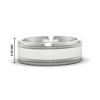 5 mm Mens Band Double Milgrain - MENAGERIE Intimates MENS Lingerie