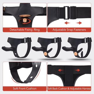 TrioPlay Strap-On Kit | 3 Silicone Dildos, Adjustable Harness
