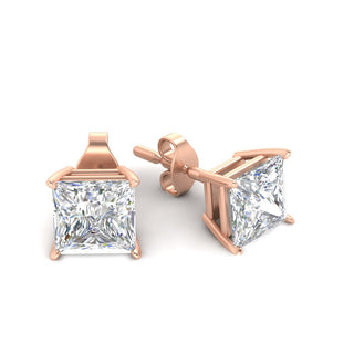 Princess Cut Diamond Stud Earring