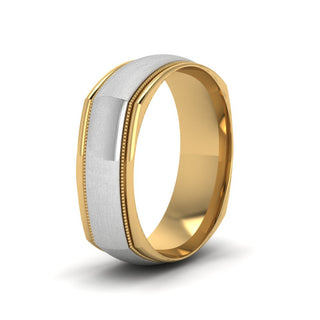 Two Tone Milgrain Square Mens Band Ring - MENAGERIE Intimates MENS Lingerie