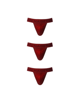 BAND THONG| 7 Piece | MultiPack | RED - MENAGERIE Intimates MENS Lingerie