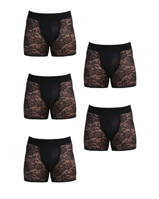 BOXER BRIEF | 5 Piece | MultiPack | BLACK - MENAGERIE Intimates MENS Lingerie
