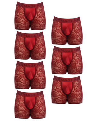 BOXER BRIEF | 7 Piece set | MultiPack | RED - MENAGERIE Intimates MENS Lingerie