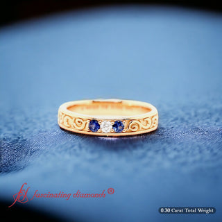 Classic Mens 3 Stone Wedding Band - MENAGERIE Intimates MENS Lingerie