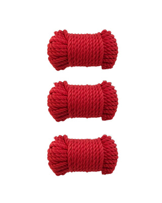 Cotton Shibari Bondage Rope | RED | 3 Pack