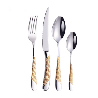 Diagonal Textured Stainless Steel Cutlery Set | 3CARATS