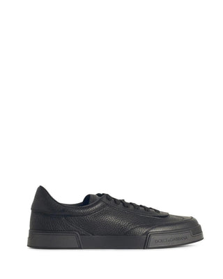 Dolce & Gabbana 'Portofino' Black Leather Sneakers