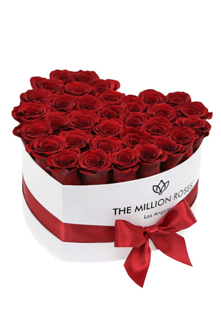 Heart White Box | Red Roses