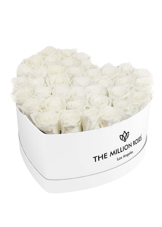 Heart White Box | White Roses